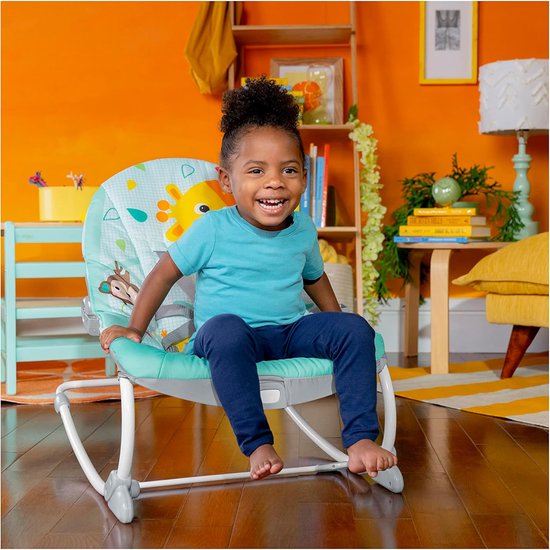 Baby Bouncer - Schommelstoel Kinderstoel - Ontspanning Spelen - Verstelbare Vibratie - Tot 18 kg - Wild Vibes — afbeelding 4