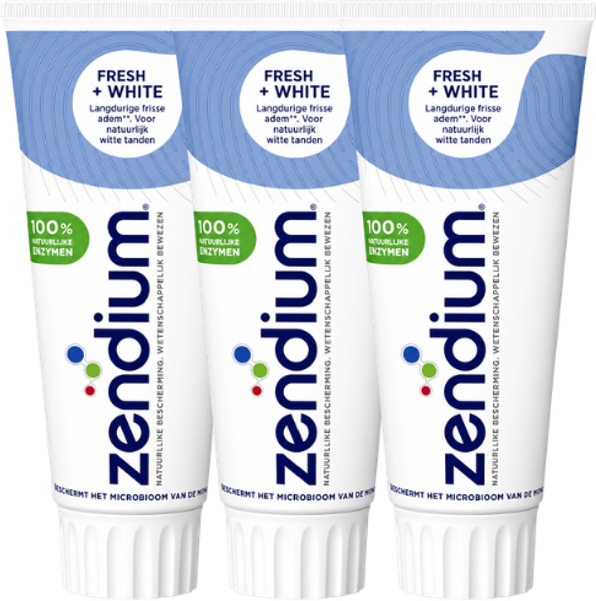 Zendium Fresh + White Tandpasta - 3 x 75 ml - Voordeelverpakking