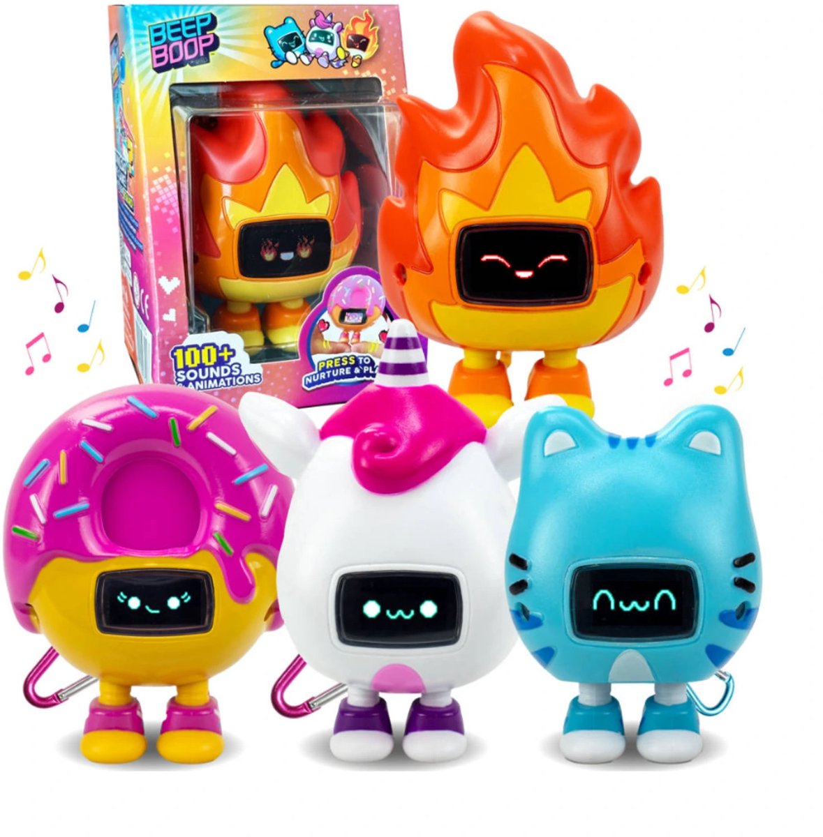 Beep Boop Interactive Minirobot - 1 exemplaar = Met 100 muziekjes en animaties - Voor kinderen - Inclusief games