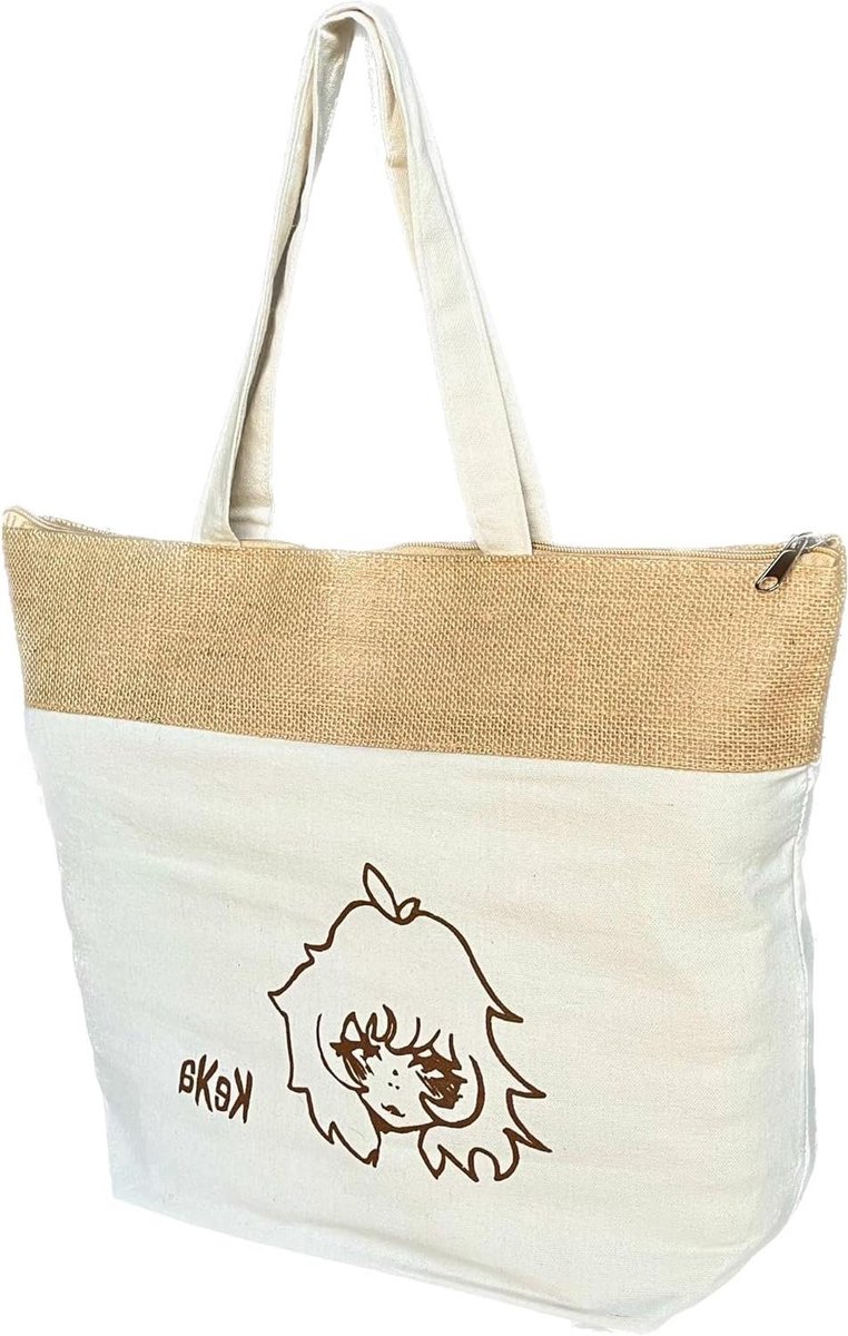 Koeltas - Isolatie tas - Lunch meenemen - Houdt warm en koud - 43 cm lang - Ecru met patroon