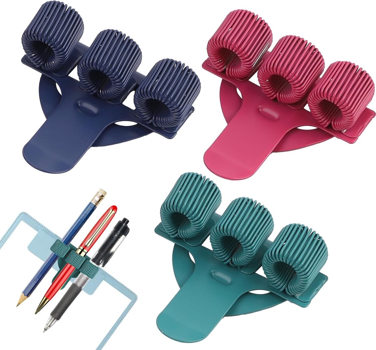 Verpleegkundige accessoires set, roestvrijstalen penhouder, verstelbare pennenhouder, 3 stuks, kaszak en clip voor kassack in diverse kleuren
