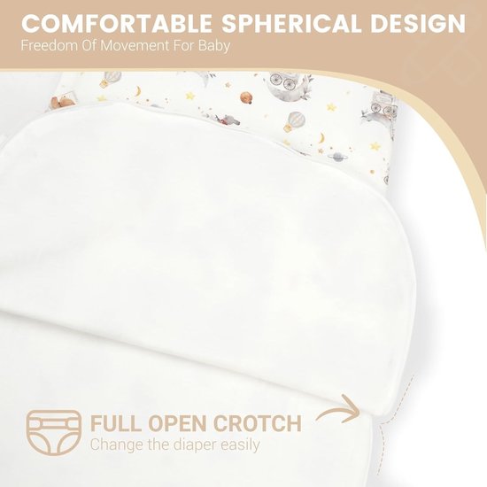 Comfortabele Baby Slaapzak 1 Tog van 100% Katoen met Verstelbare Drukknoopsluitingen en Zijrits, Ideaal voor Jongens en Meisjes, Geschikt voor Alle Seizoenen, 2-Pack, Grijs, 6-12 Maanden — afbeelding 3