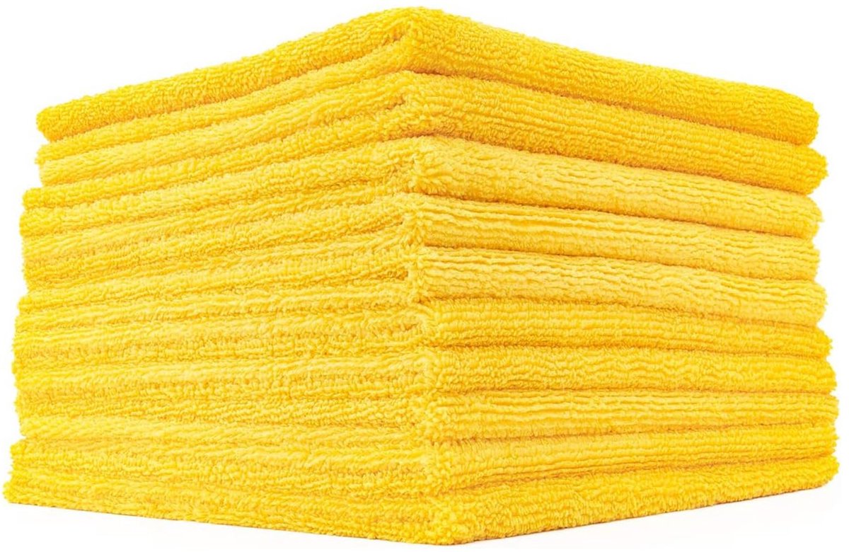 SnelShoppen - Edgeless 365 Microfiber Handdoeken 10-Pack - Premium 70/30 Mix, Professioneel Polijsten, Wax Verwijderen, Auto Detailing, 365gsm, 16" x