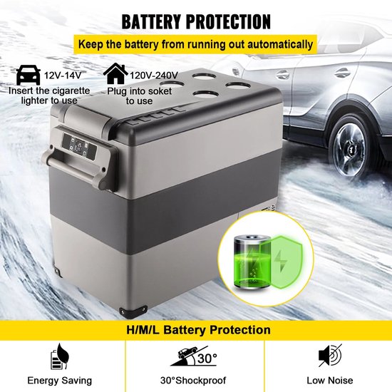 NextNovaDeals Autokoelkast - Vriezer 32 Liter - 12V Aansluiting - Draagbaar Voor Auto Camping En Reizen - Stil -20°C Tot 20°C — afbeelding 4