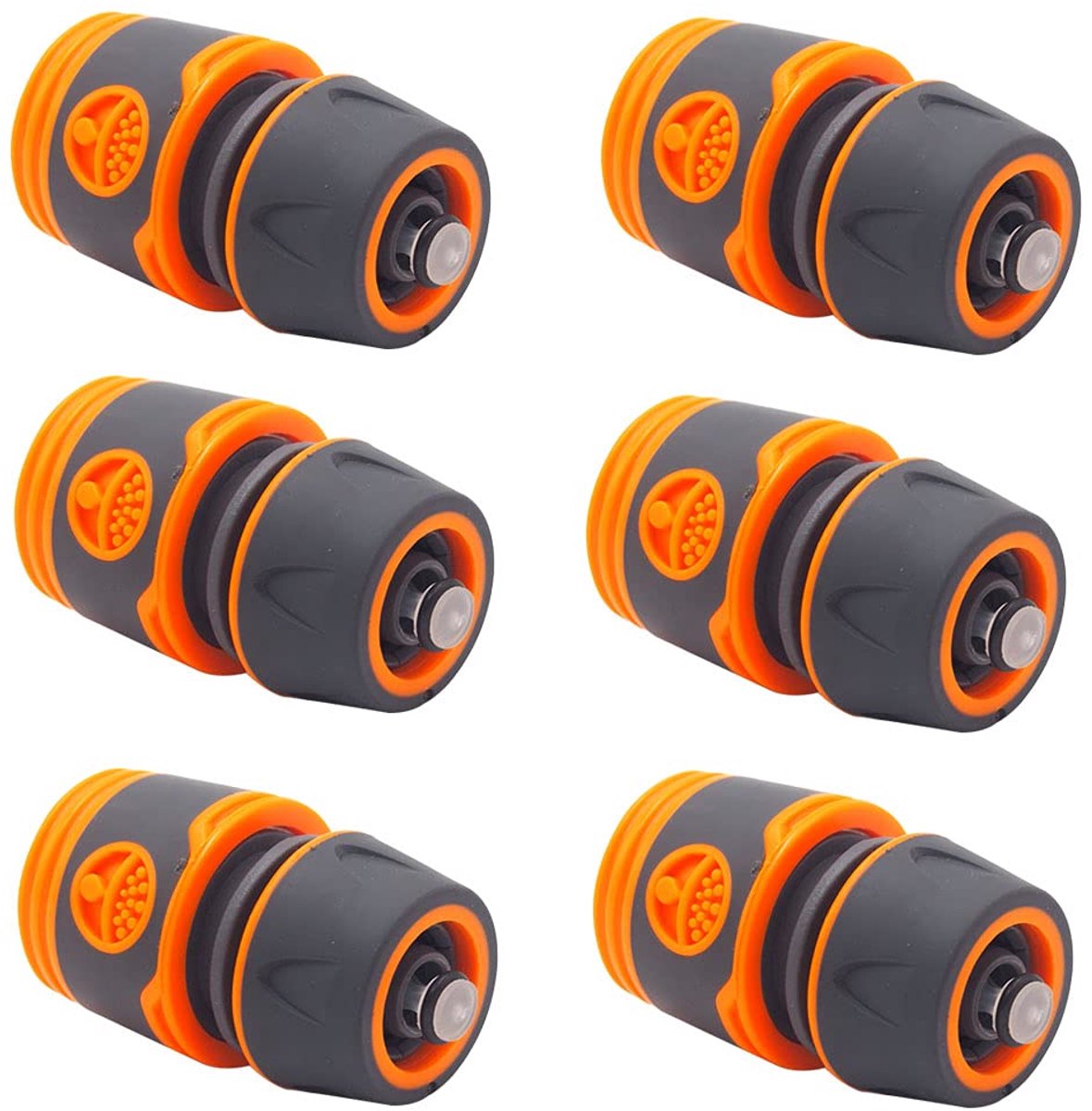 SnelShoppen - 6 Stuks Slang Waterstop Connector - Snelslangaansluiting met Waterstopfunctie - Kunststof Tuinslang Verbinding voor Sproeiers en Slangsp