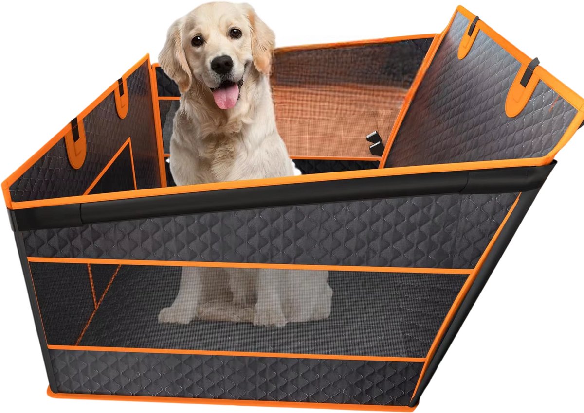 Hondenauto Mat Achterbank – Waterdichte Honden Autodeken, Auto Hondendeken Bescherming met Luxe Oxford Stof, Versterkte Bodem, Mesh Hoes en Antislip - Maat S