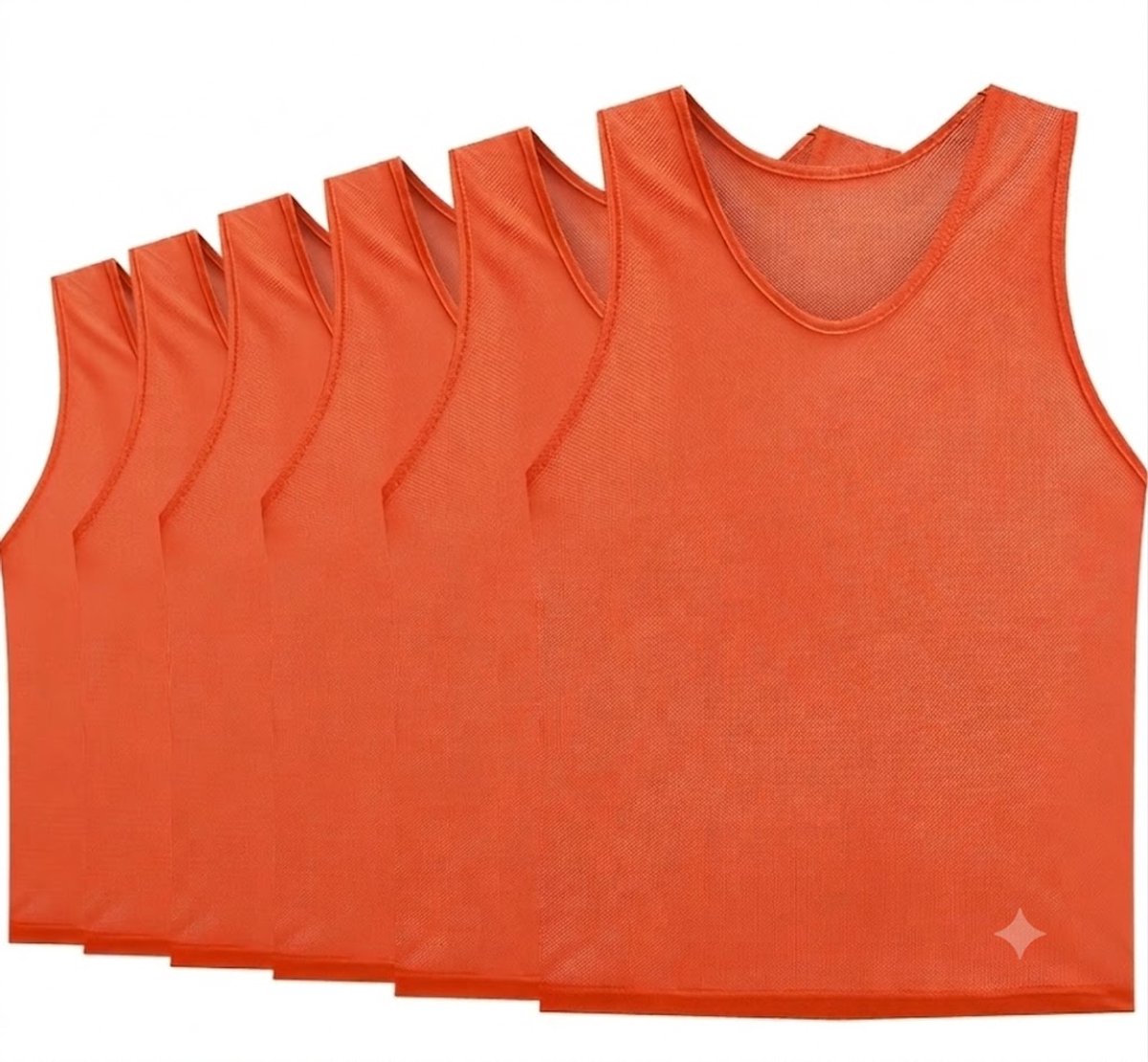 Oranje trainingshesjes volwassenen mesh sport vest voetbal basketbal unisex ademend mouwloos team hesjes trainingsvest set 6 stuks maat L groepsactiviteiten team uniform