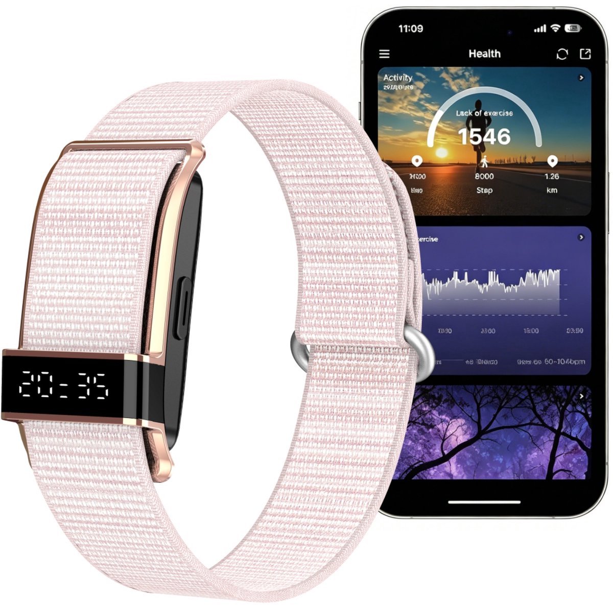 Activity Tracker - Smartwatch - Stappenteller Horloge - Bloeddrukmeter - Slaapmonitor - Hartslagmeter - APP - Heren - Dames - Geschikt voor iOS/Android - Roze