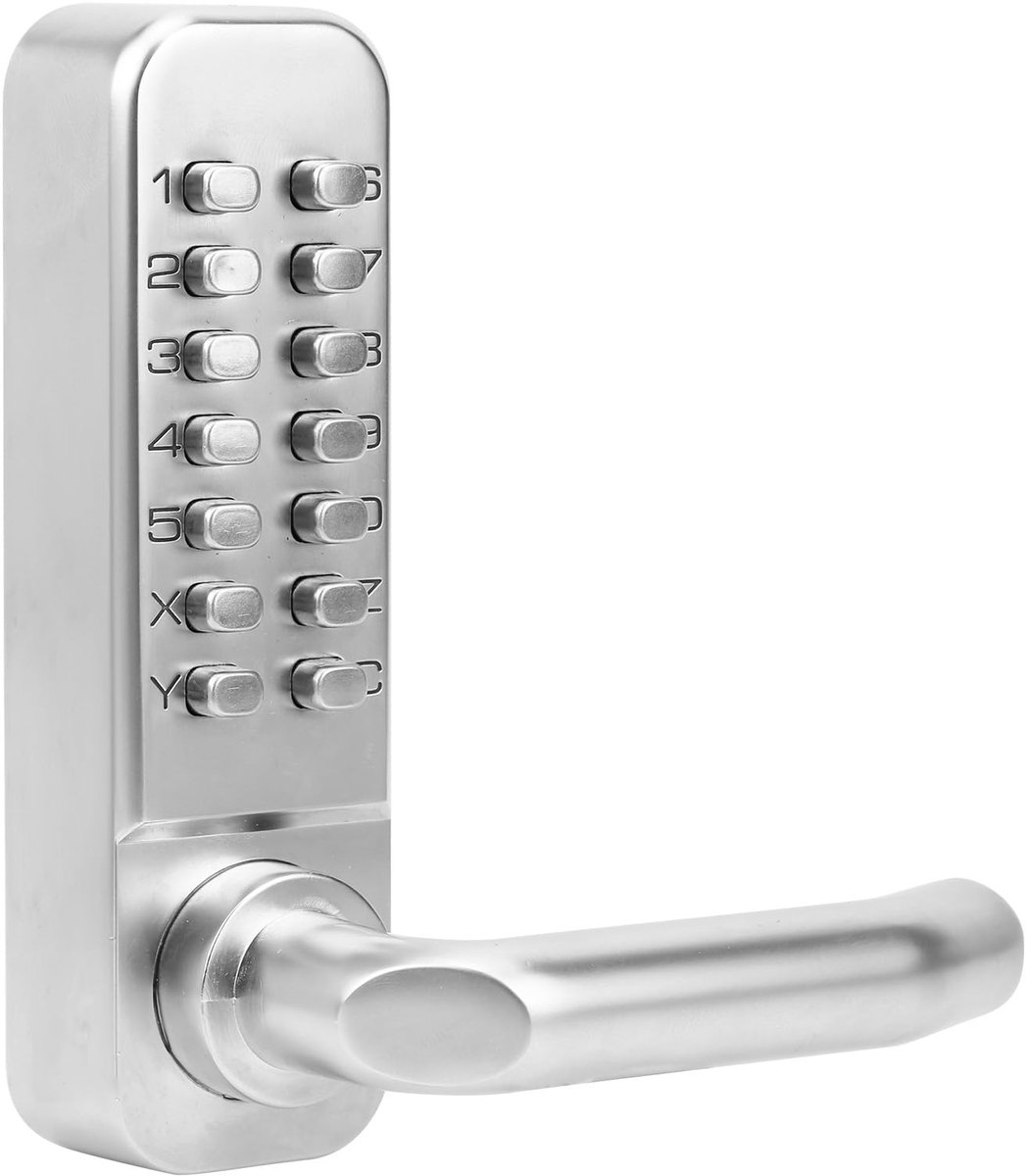 SnelShoppen - Mechanisch Deurslot met Drukknop en Digitaal Codetoetsenbord - Keyless Entry Deurslot van Zinklegering - Waterdicht Deurklinkslot voor T