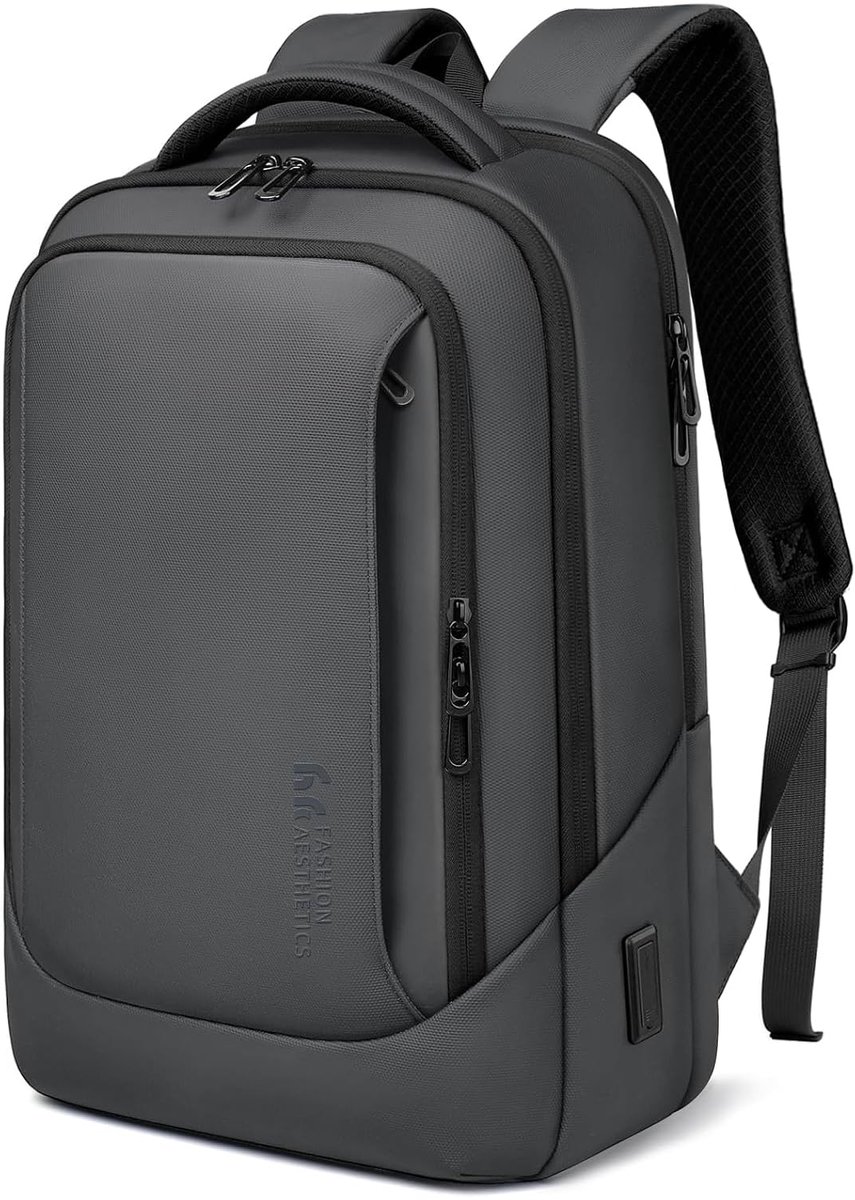 SnelShoppen - Laptop zakelijke rugzak voor heren met 17,3 inch laptopvak, USB-oplaadpoort, diefstalbestendig, multifunctionele waterafstotende tas voo