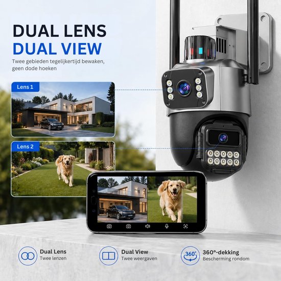 ApexArte® 5G WiFi Beveiligingscamera - Binnen Camera Huisdier Camera - Huisbewaking - Zwart van ApexArte — afbeelding 4