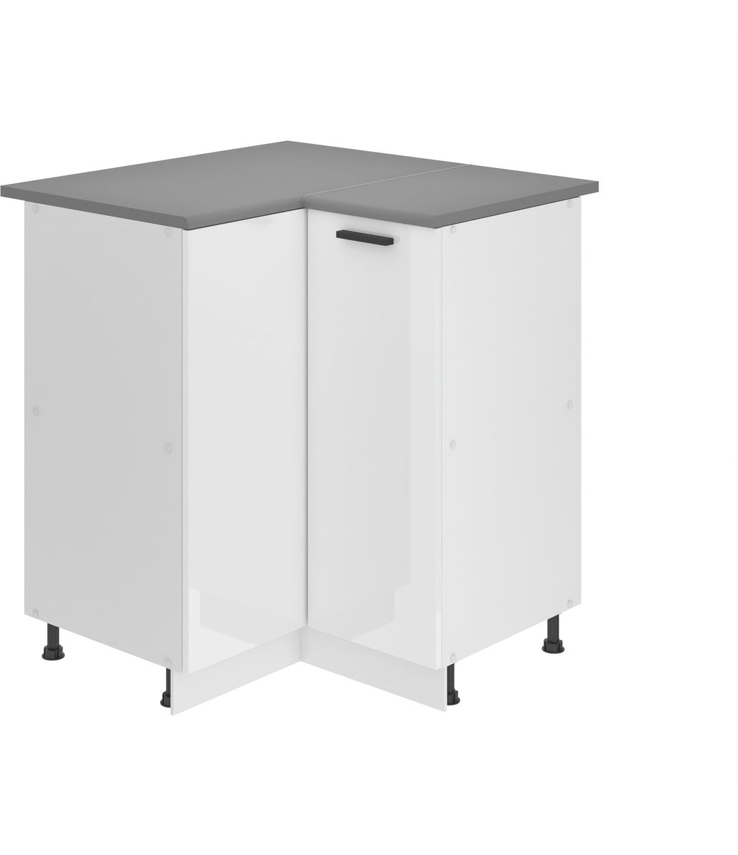 BELINI Hoekonderkast SNP 90 cm met 1 Deur met Werkblad - Wit Hoogglans