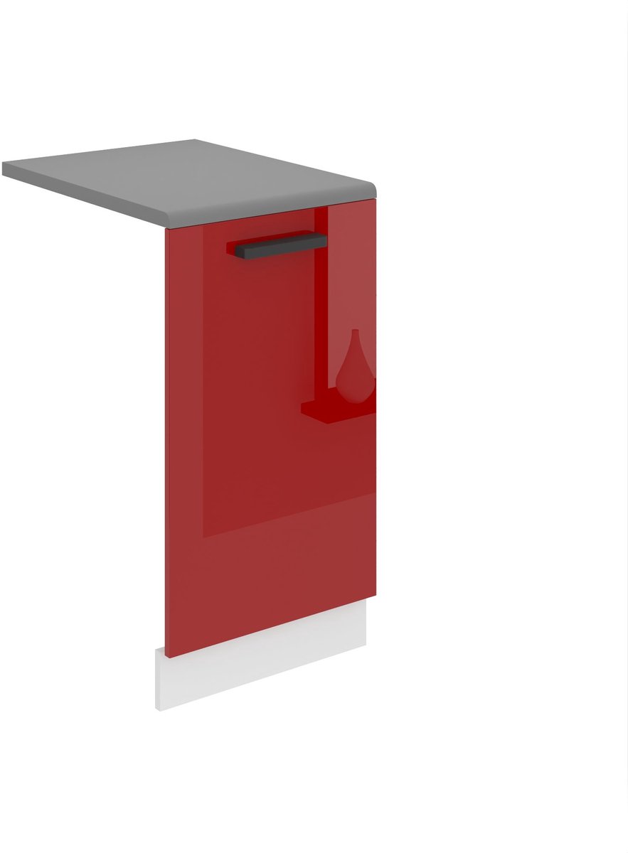 BELINI Voorpaneel Vaatwasser PZ 45 cm met Handgreep met Werkblad - Rood Hoogglans