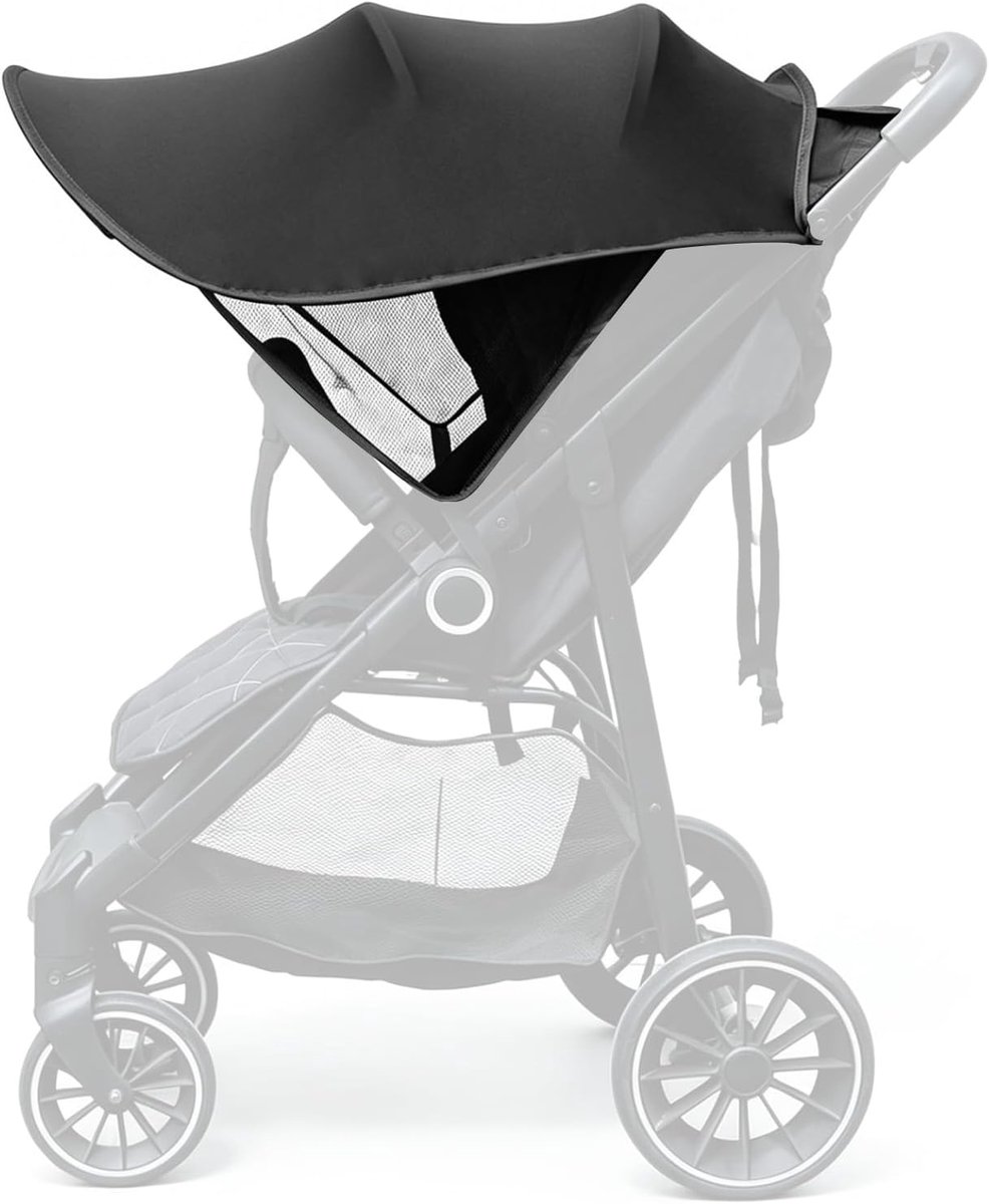 Zonnescherm kinderwagen universeel - verstelbaar zonnedak - anti-uv-windscherm - bescherming tegen zonlicht - SnelShoppen