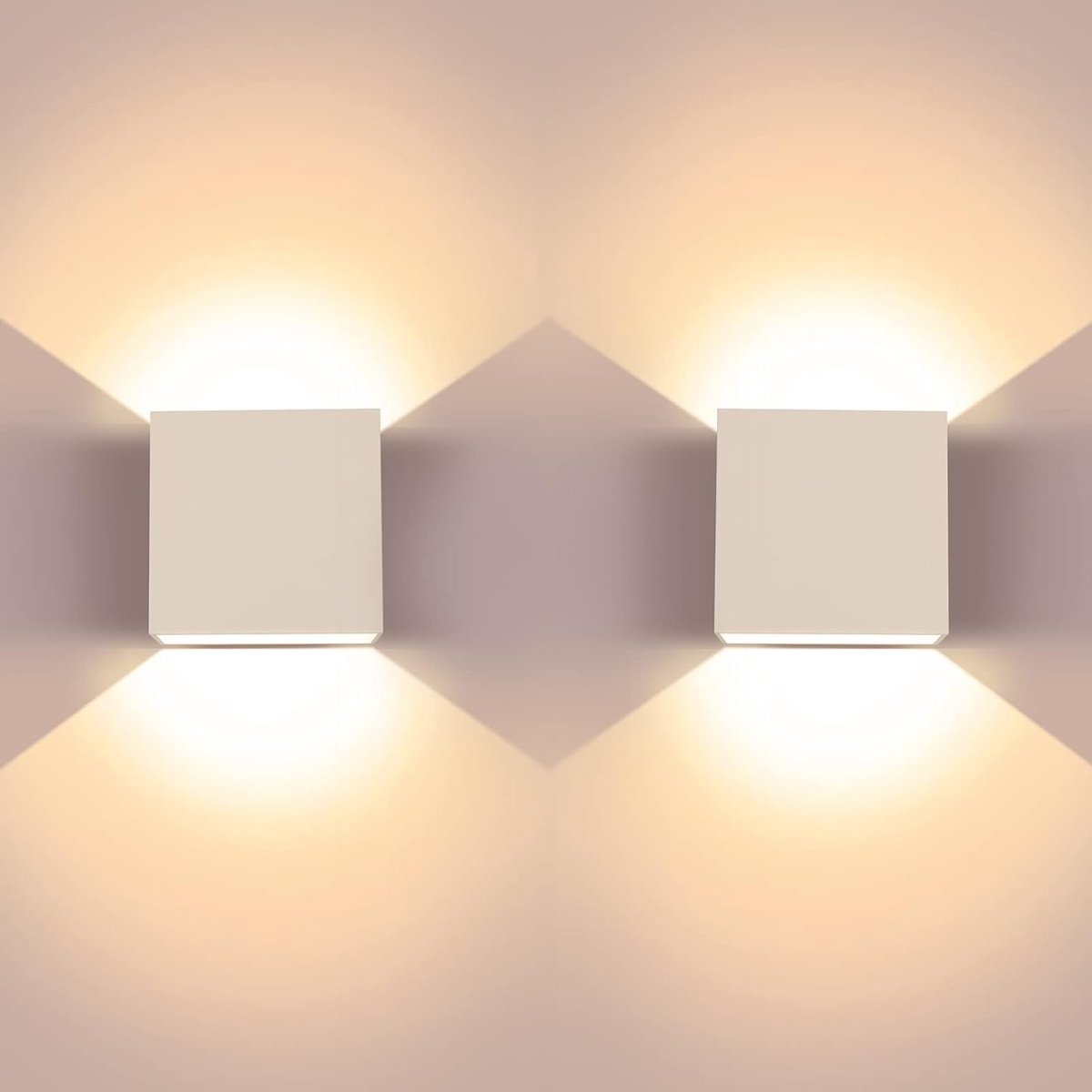Moderne LED Wandlampen Set van 2, Aluminium Up and Down Wandverlichting, 6W 3000K Geschikt voor Woonkamer, Slaapkamer en Hal, Warm Wit Licht