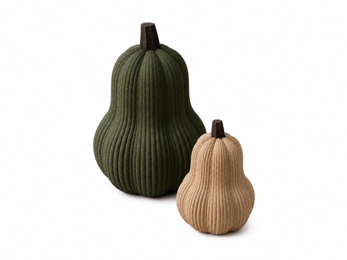 Set van 2 Decoratieve Pompoenen – 3D-Geprinte Herfstdecoratie