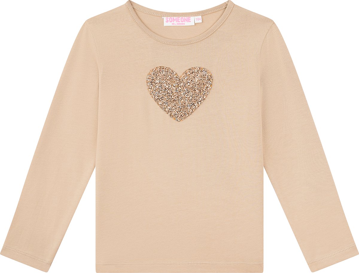 Someone MAGALI-SG-03-L Meisjes T-shirt - BEIGE