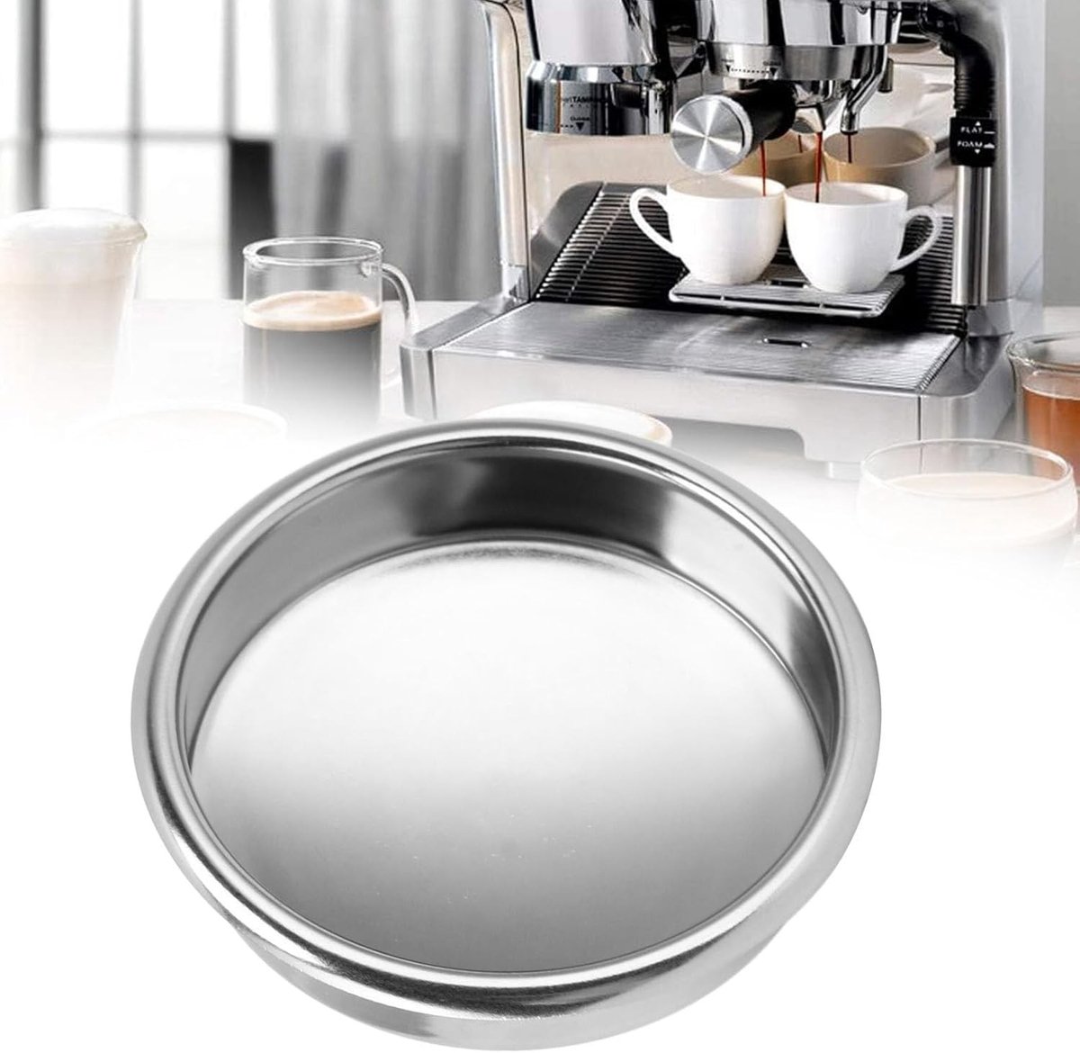 58mm Blind Rewind Filter - RVS Koffiemachine Rewind Inzetstuk, Metaalfilter voor Koffiemachines en Reiniging Disc
