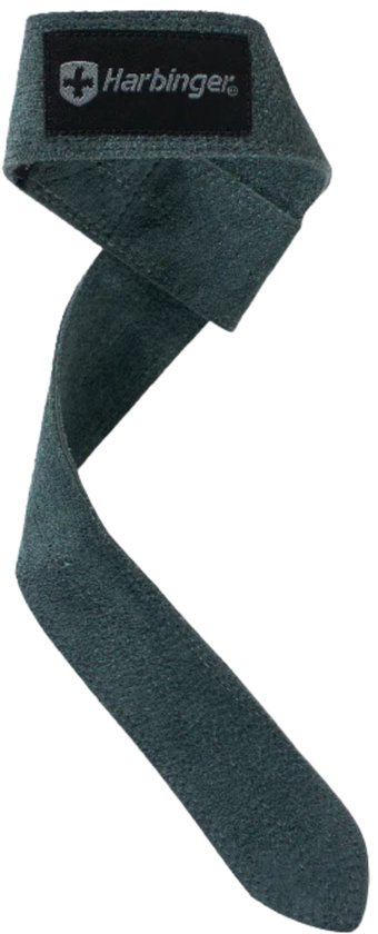 Donkergrijze Harbinger lifting strap met zwart label.