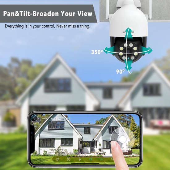 Bewakingscamera Buiten - Wifi Camera - Huisbeveiliging - Full Color Nachtzicht - 1080p Resolutie - Wit — afbeelding 5