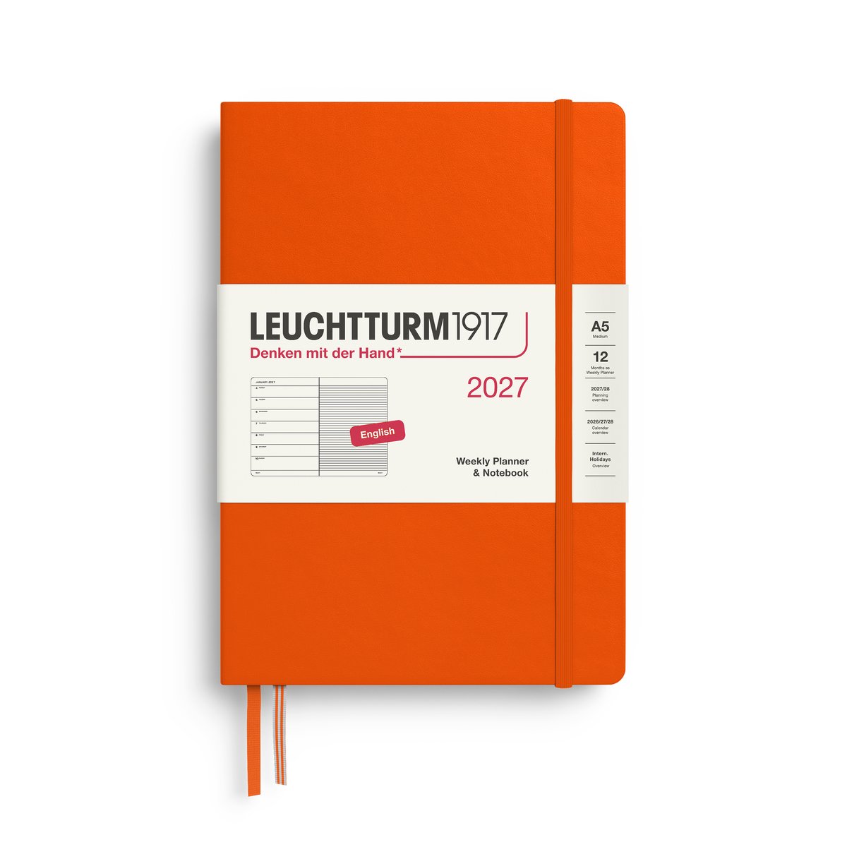 Leuchtturm1917 - 2027 Weekly Planner & Notebook - Medium - pumpkin - hardcover
