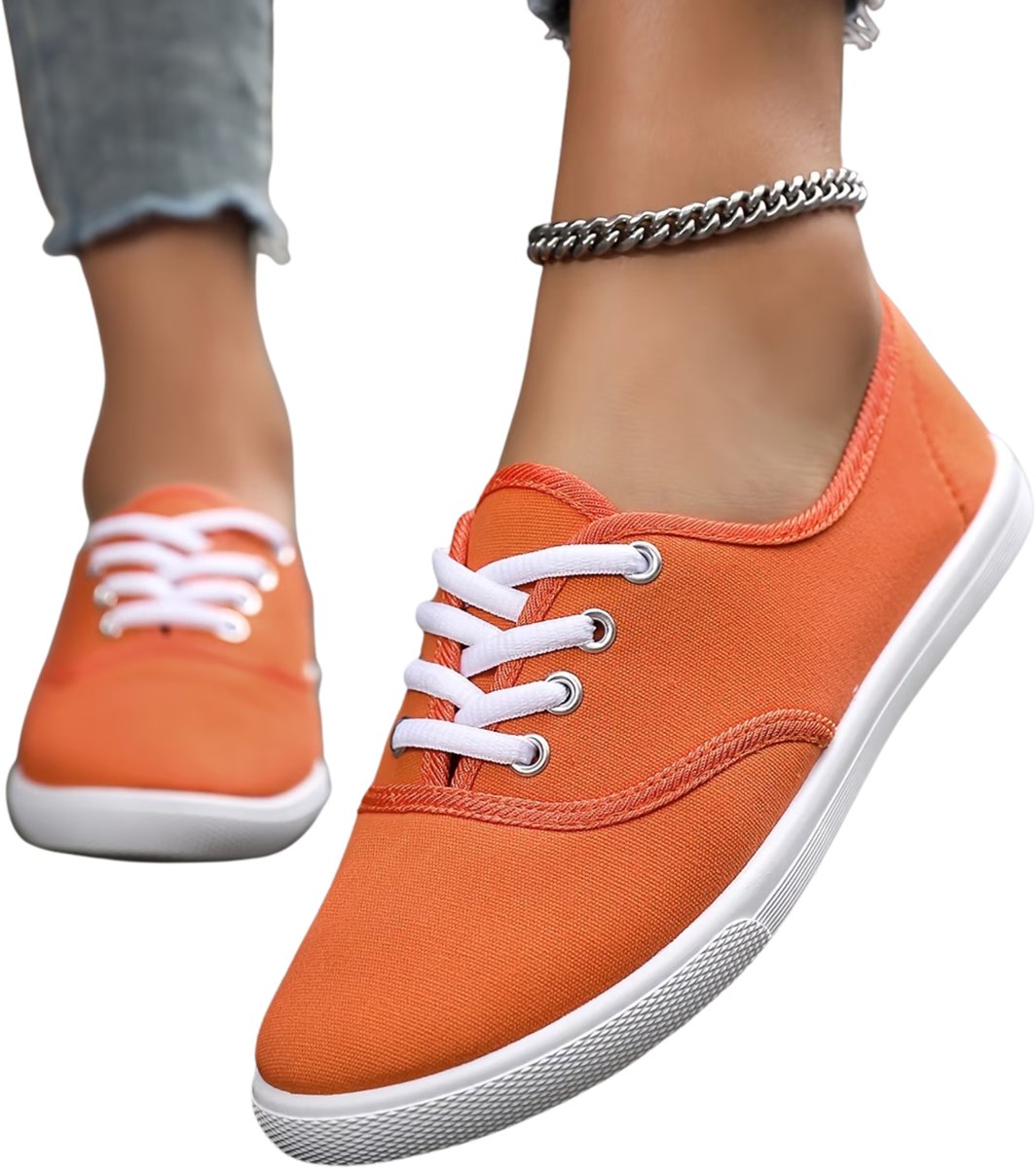 Currero Schoenen Dames Sneakers Comfortabel Slippers Casual Volwassenen Mandarijn 35.5 Mandarin