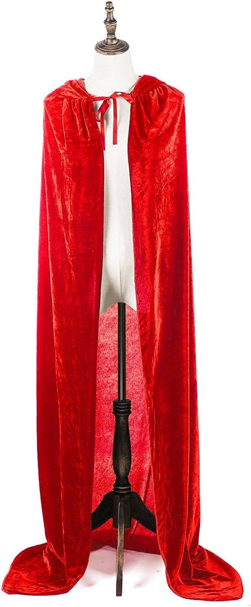 Halloween Kostuums voor Volwassenen - Lange Cape en Cloak voor Cosplay en Rollenspel (Rood, 150cm)