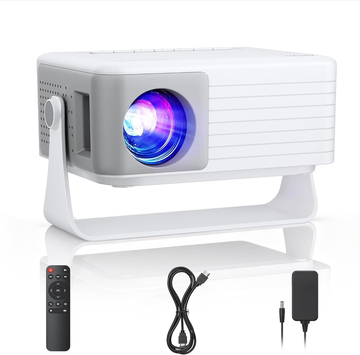 Mini Beamer - Draagbare Projector - Full HD 1080P Ondersteuning - 15000 Lumen - Auto Keystone Correctie - Home Cinema - Smartphone Projector - Compatibel met iOS - Android - TV Stick - HDMI - USB - Laptop - PC - Energieklasse A+++