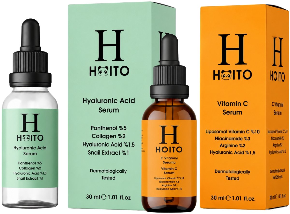 Hoito Serum Duo – Vitamine C & Hyaluronzuur Gezichtsserum | Hydration & Glow