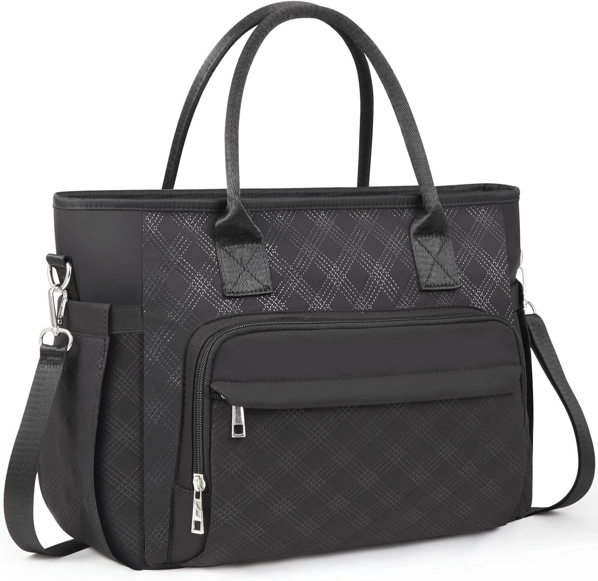 SnelShoppen - Geïsoleerde Lunchtas voor Vrouwen en Volwassenen - 12L Met Verstelbare Schouderriem, Flessenhouder - Zwart voor Werk, Picknick, Camping,