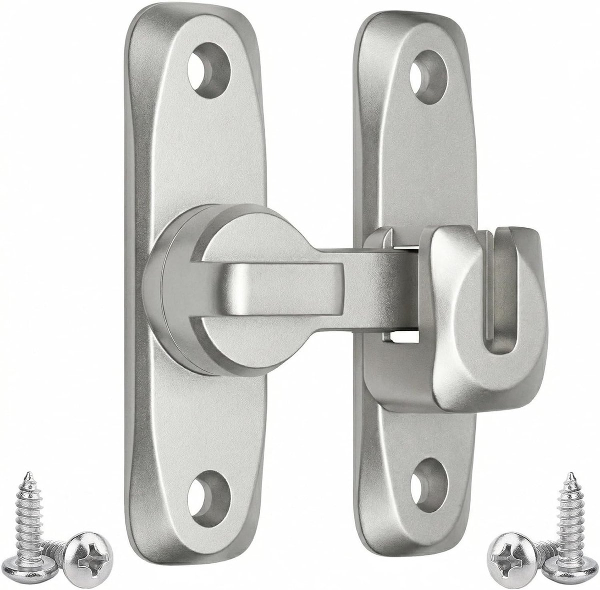 Rotatable Barn Door Lock 90/180 Graden – Sterke Deurslot voor Binnen- en Buitendeuren, Kasten en Badkamers – Roestbestendige Metaal Deurhardware (75mm x 23mm x 4mm)