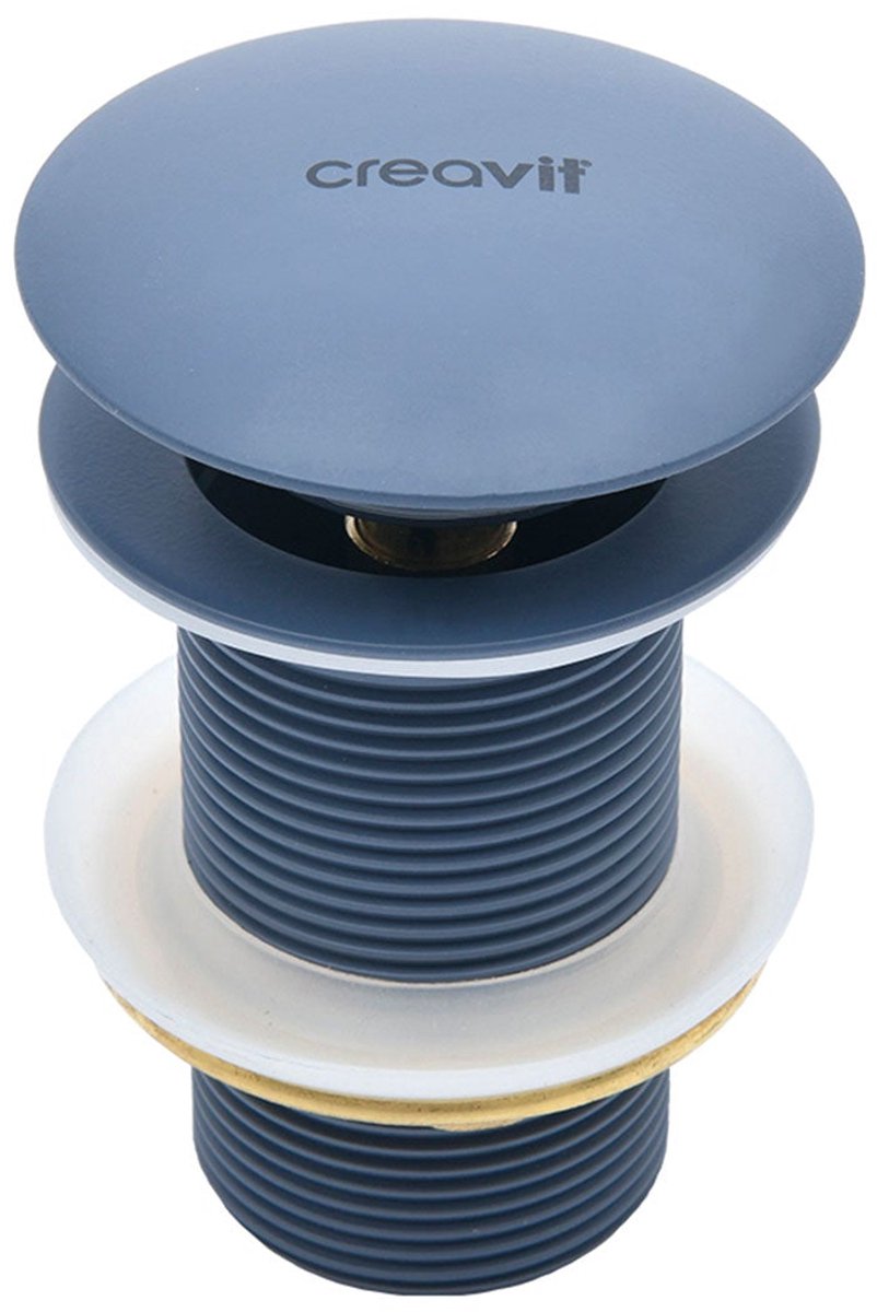 CREAVIT afvoerplug - Click Waste 5/4 - met overloop - Mat Basalt