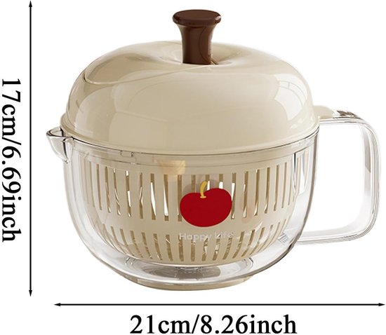 Wasmachine voor groenten en fruit - handslinger wasbak - container voor het wassen van groenten en fruit - voor groenten salades bessen huis keuken land camping picknick - 1 stkus — afbeelding 5