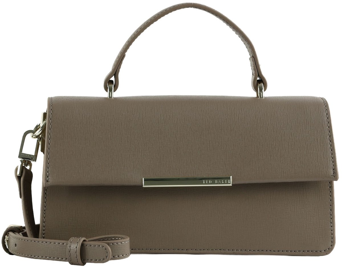Ted Baker Leren schoudertas handtas Rennye Elongated Bar Detail Cross Body Taupe
