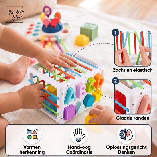 Be Sure Store® 4-in-1 Montessori Speelset - Educatief - Baby Speelgoed - Stapeltoren - Vormenstoof - 31 Delig - Vanaf 1 Jaar van Be Sure Store® — afbeelding 2