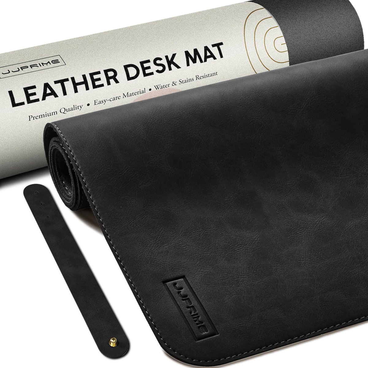 SnelShoppen - XXL Lederen Bureaumat 900 x 400 x 2 mm | Antislip Gamingmuismat, Waterdichte Bureauonderlegger voor Kantoor & Gamen (Zwart)