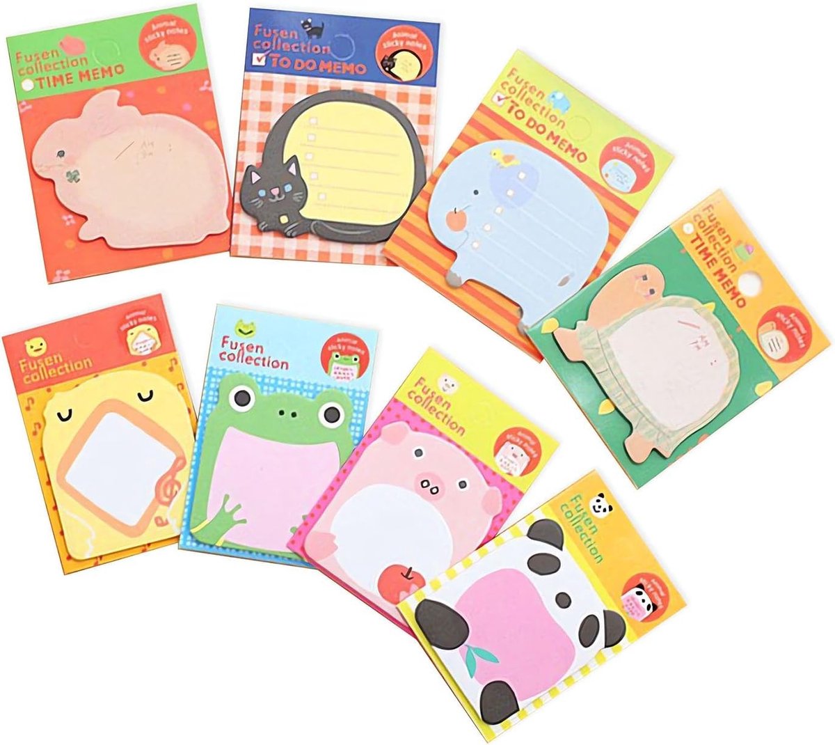 Schattige Dierenvormige Sticky Notes - Set van 24 Zelfklevende Notitieblokken voor Studenten, Organiseren en Aantekeningen maken