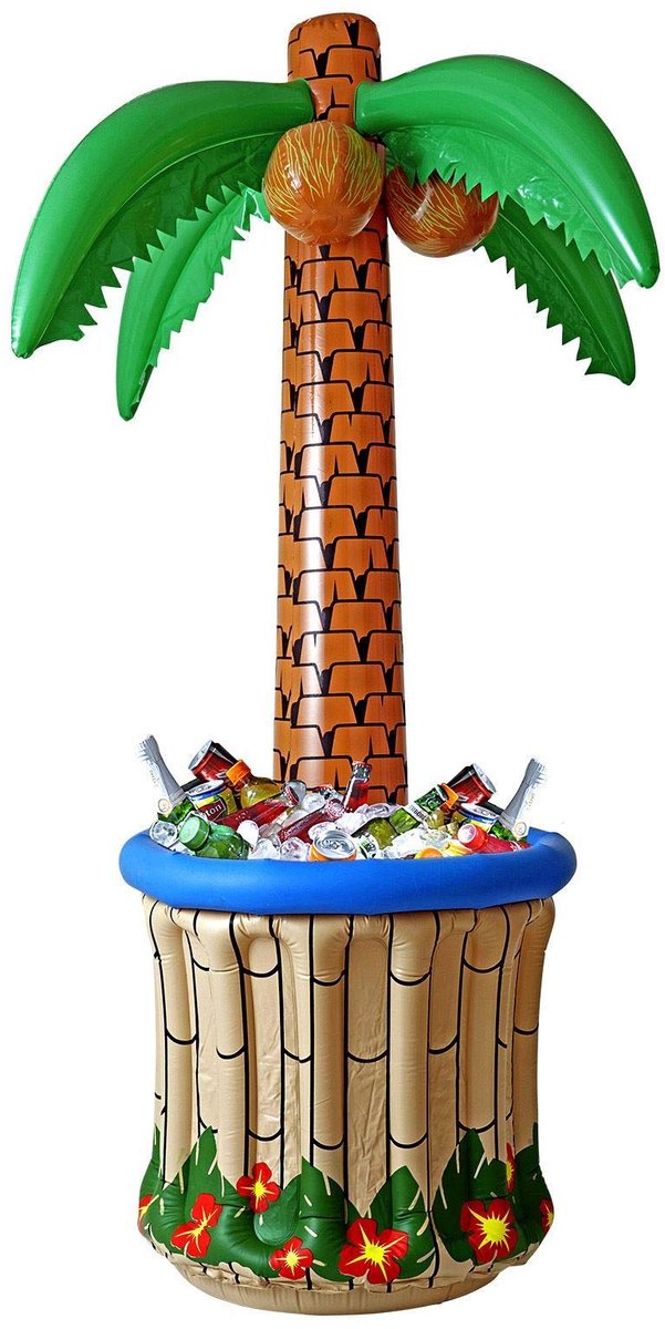 SnelShoppen - Opblaasbare Palm met Drankkoeler - 182 cm Hoog - Ideaal voor Strandfeest, Tuinfeest, Verjaardag, Tuinthema, Koud Dranken Koelen