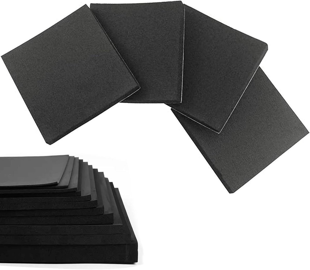 Schuimrubber Platen - Zelfklevende Pads - Meubels Beschermen - Brandvertragend - 150x150x20 mm - Zwart
