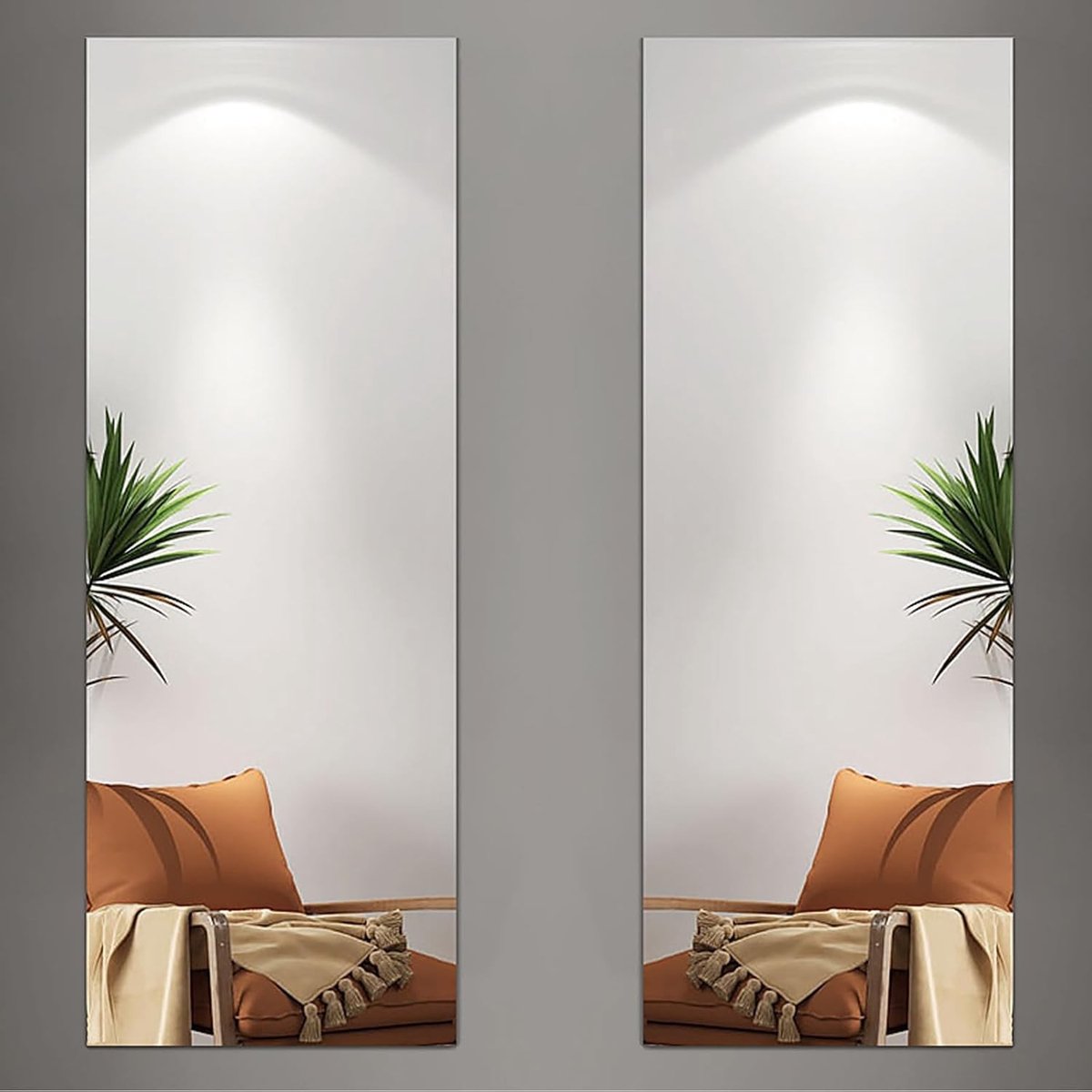 Zelfklevende Wandspiegel, 30 x 120 cm, 2 Stuks, 2 mm Dikke Acryl Spiegel, Volledige Lengte voor Slaapkamer, Deur en DIY Wanddecoratie, Perfect voor Interieurstyling en Ruimtevergroting