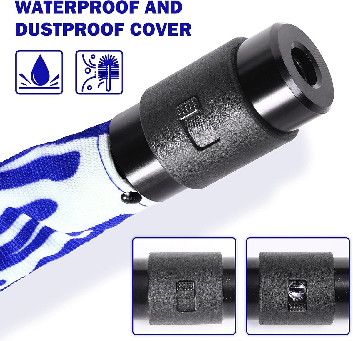 SnelShoppen - Fietsslot 100 cm, hoge veiligheid met sleutel, anti-diefstal kettingslot van 6 mm gehard staal, 360° draaibare slotkop voor fiets, e-bik