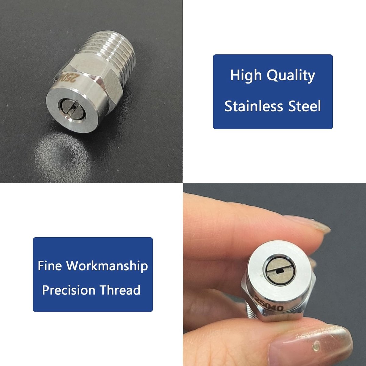Set van 4 Draadafdichtingen voor 1/4 Inch NPT Drukreiniger Nozzle - RVS, Geschikt voor Waterbroom en Vloerreiniger met 25 Graden Gat