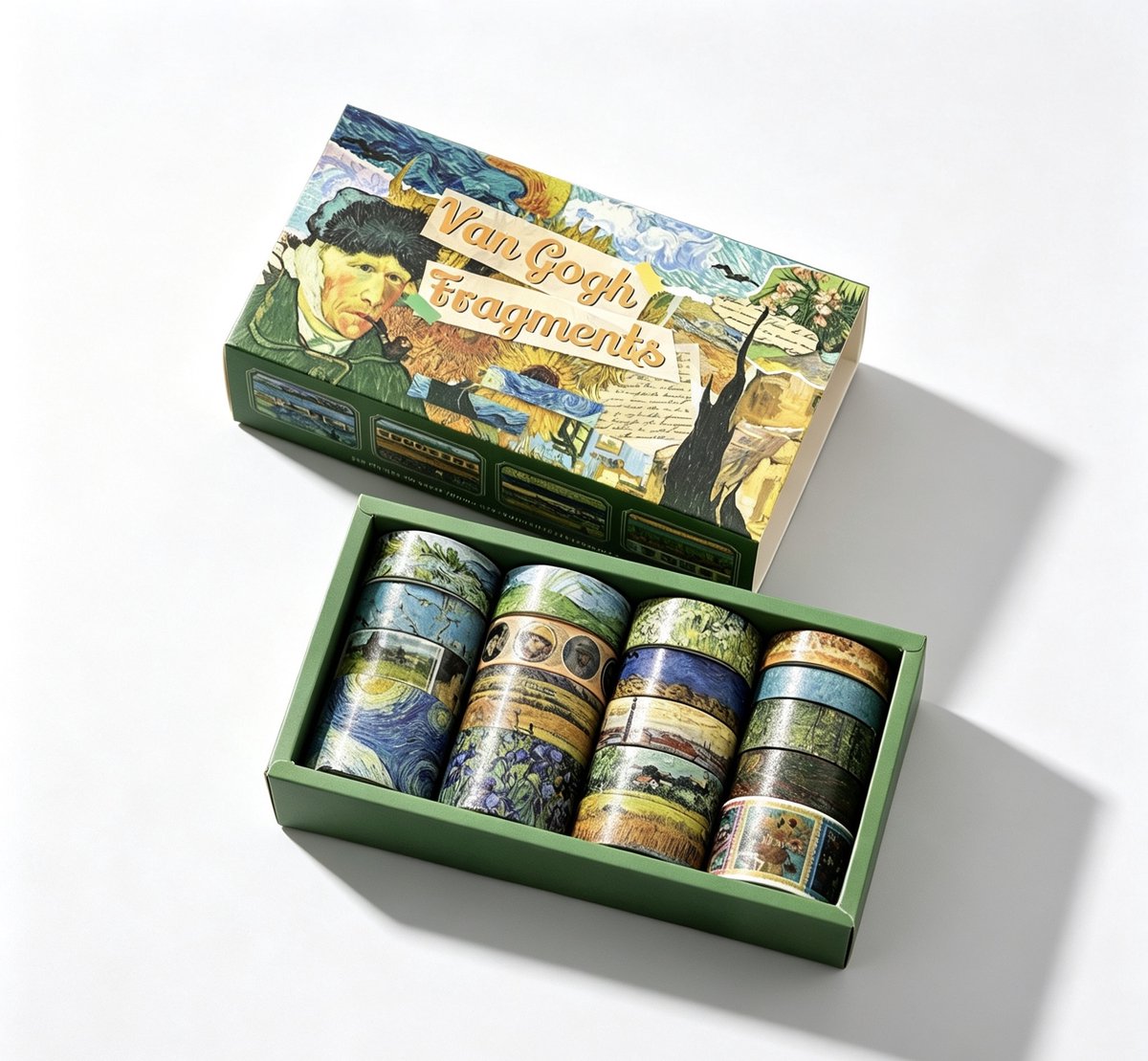 SIMNO® Washi tape set - 18 rollen - Van Gogh-fragmenten