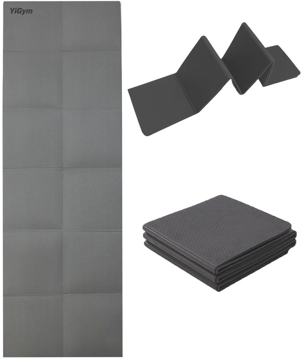 SnelShoppen - Opvouwbare Yogamat 5 mm Dikte TPE + PU Dubbelzijdig Antislip Draagbare Reismat voor Yoga, Pilates, HIIT en Thuisfitness - Ideaal voor Sp