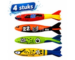 Duikspeelgoed torpedo's - Zwembad speelgoed - set van 4 - 13 cm