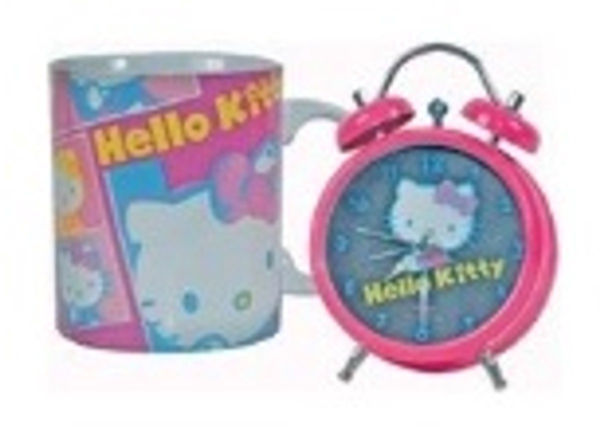 Hello Kitty - Wekker - Mok - Giftset - Cadeau set.