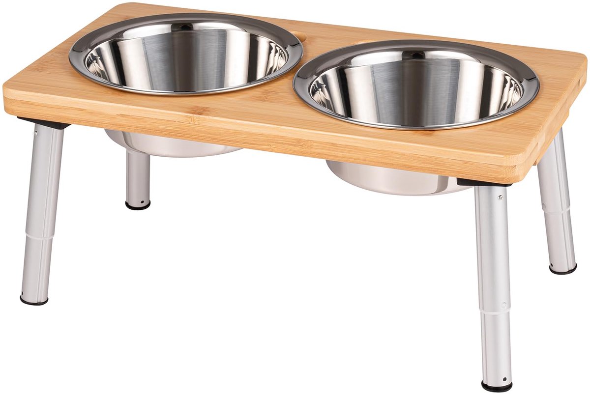SnelShoppen - Roestvrijstalen voerbakken voor honden, set van 2, 720 ml, verhoogde antislip voerbakken voor kleine en middelgrote honden