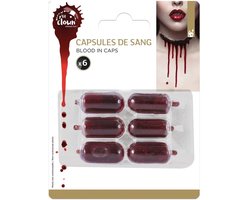 Fake Blood Capsules 6‑pack — Kunstbloed Capsules voor SFX & Halloween - Bloed make up - Halloween bloed