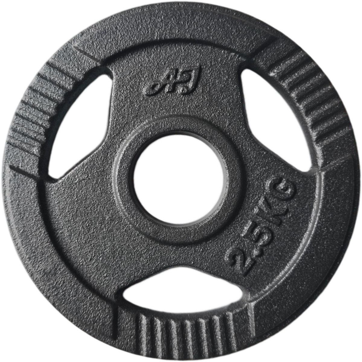 AJ-Sports Olympische Halterschijf 2,5 kg – Gietijzer – 50 mm Boring – Tri-Grip met 3 Handgrepen – Zwart – Per Stuk