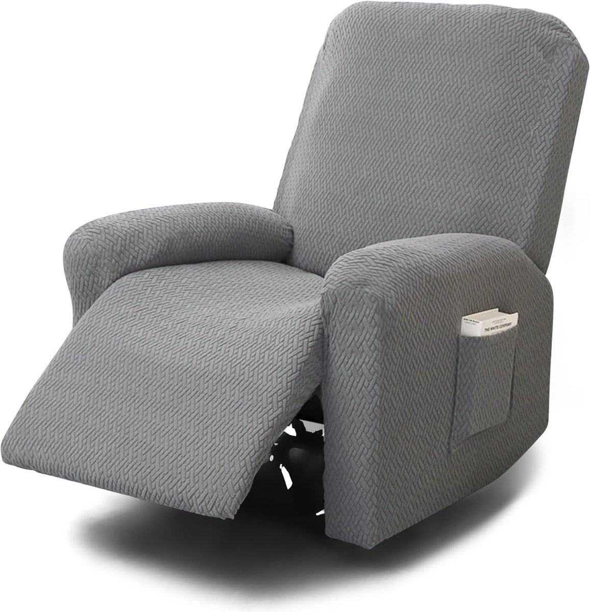 SnelShoppen - Set van 4 Rechthoekige Stretch Bankhoezen voor Relaxstoel - All-Inclusive Fauteuilhoes met Zakken - Stretch Stoelhoes voor Feest, Campin